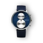 Bering karóra kék számlappal és ezüst tokkal