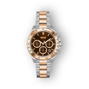 Elegáns BOSS férfi karóra barna számlappal