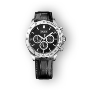 Hugo Boss fekete kronográf férfi karóra előlnézetben