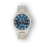 Hugo Boss férfi kronográf karóra acélszíjjal, kék számlappal