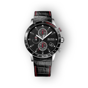 Hugo Boss fekete karóra fekete bőr szíjjal