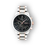 Hugo Boss férfi karóra fekete számlappal előlnézetben.