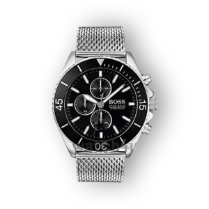 Hugo Boss fekete kronográf karóra ezüst szíjjal