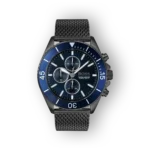 Hugo Boss kék férfi karóra fekete szövött szíjjal