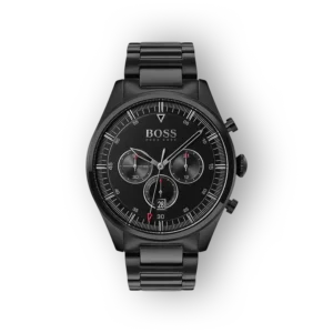 Hugo Boss fekete férfi kronográf karóra elölnézete