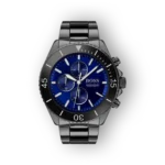 Hugo Boss férfi karóra, fekete-szürke szíjjal, kék számlap