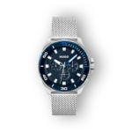 Hugo férfi karóra ezüst szíjjal, kék számlappal