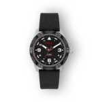 Fekete szíjas Hugo férfi karóra fekete számlappal