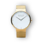 Arany színű Bering Max René karóra elölnézetből.