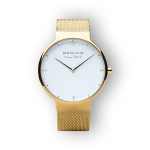 Arany színű Bering Max René karóra elölnézetből.