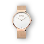 Bering Max René arany színű karóra elölnézetben.