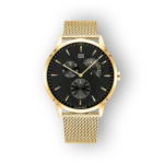 Tommy Hilfiger Brad karóra elegáns arany színben, fekete számlappal.