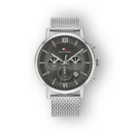 Ezüst színű Tommy Hilfiger férfi karóra elölnézetből.