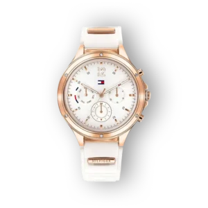 Tommy Hilfiger arany színű karóra fehér szíjjal