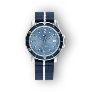 Tommy Hilfiger Brooke kék színű férfi karóra, számlapon dátumkijelzővel.
