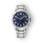 Tommy Hilfiger Trent karóra ezüst szíjjal és kék számlappal.