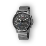 Tommy Hilfiger Landon elegáns karóra, szürke fém szíjjal.