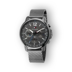 Tommy Hilfiger Landon elegáns karóra, szürke fém szíjjal.