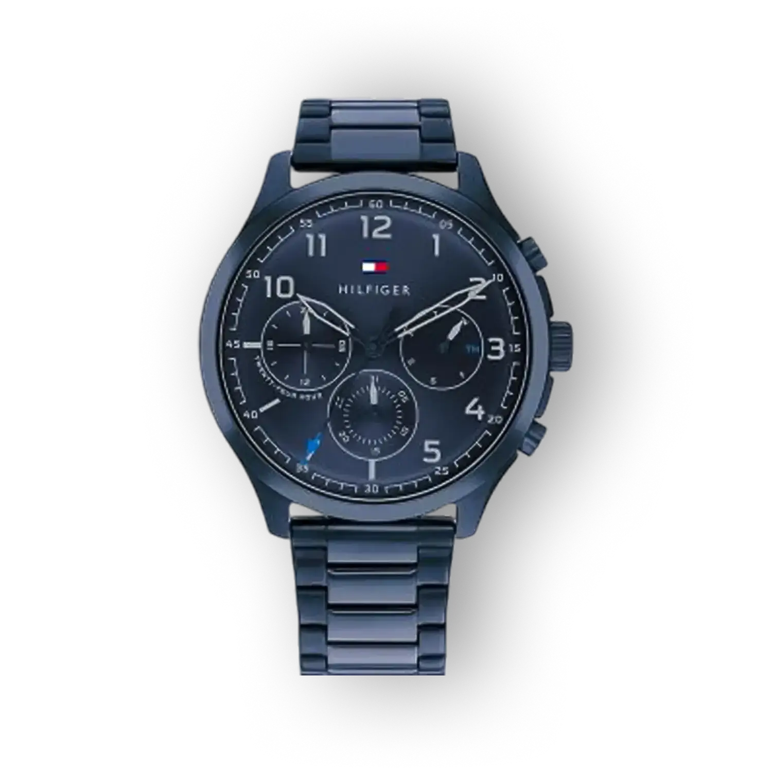 Tommy Hilfiger Asher férfi karóra fekete számlappal és acél óraszíjjal.