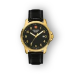 Swiss Alpine Military aranyszínű karóra fekete számlappal