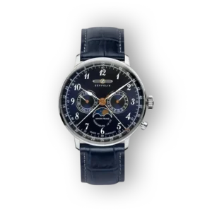 Zeppelin karóra kék számlappal és bőrszíjjal