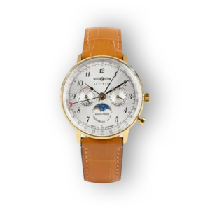 Zeppelin férfi karóra aranytokkal és bőrszíjjal.