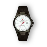 Swiss Alpine Military karóra fehér számlappal és fekete szíjjal