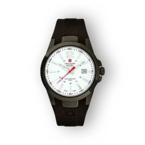 Swiss Alpine Military karóra fehér számlappal és fekete szíjjal
