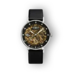 Zeppelin férfi karóra fekete szíjjal és áttetsző számlappal