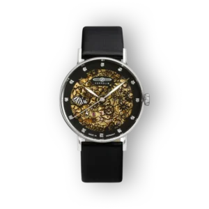 Zeppelin férfi karóra fekete szíjjal és áttetsző számlappal