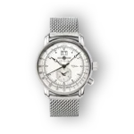 Zeppelin karóra előlnézet, ezüst színű szíjjal.