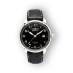 Zeppelin fekete automata karóra, ezüst házzal.