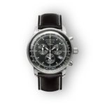 Zeppelin 100 Jahre fekete kronográf karóra előlnézetben.