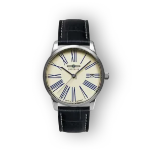 Zeppelin karóra fekete szíjas modell, elölnézet