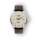Zeppelin karóra, világos számlap, barna bőrszíjjal
