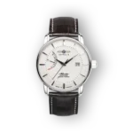 Zeppelin Atlantic karóra fehér számlappal és barna szíjjal