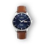 Zeppelin karóra barna szíjjal és kék számlappal
