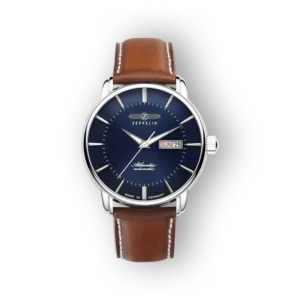 Zeppelin karóra barna szíjjal és kék számlappal