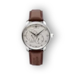 Zeppelin férfi karóra barna bőrszíjjal, előlnézetben.