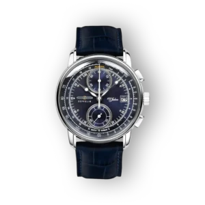 Zeppelin karóra, elegáns kék számlappal és bőrszíjjal