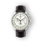 Zeppelin karóra, fehér számlap, fekete bőrszíj.
