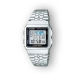 Casio ezüst színű digitális karóra előlnézetből