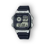 Casio fekete digitális karóra előlnézetben