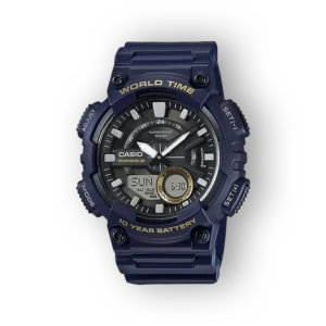 Casio Telememo 30 sportos karóra fekete és kék kombinációban