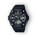 Casio analóg-digitális férfi karóra előlnézetben.