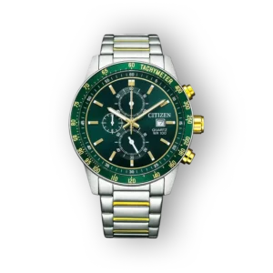 Citizen karóra zöld számlappal és ezüst szíjjal