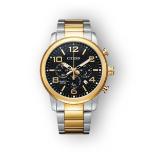 Citizen karóra fekete számlappal és arany színű kerettel