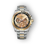 Citizen karóra, arany és ezüst színű szíjjal, előlnézetben.