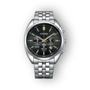 Citizen férfi karóra ezüst színű szíjjal, előlnézetből