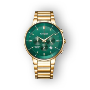 Citizen aranyszínű karóra zöld számlappal